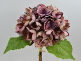Kunstig Hortensia Pick med Blade Bordeaux/Lilla 35cm